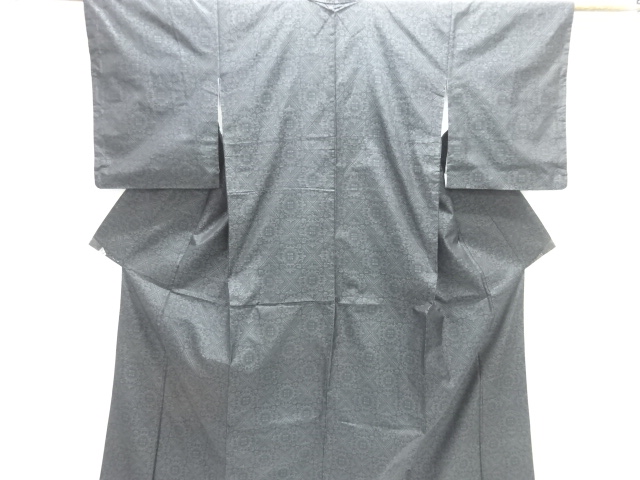 JAPANESE KIMONO / DORO OSHIMA TSUMUGI / ENSEMBLE / WOVEN FLOWER CREST